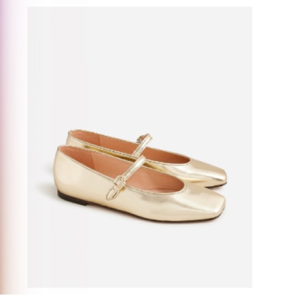 J. Crew Women's Anya Mary Jane flats in metallic